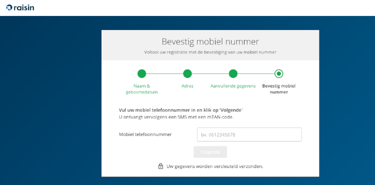 spaarrekening Raisin mobiele telefoonnummer