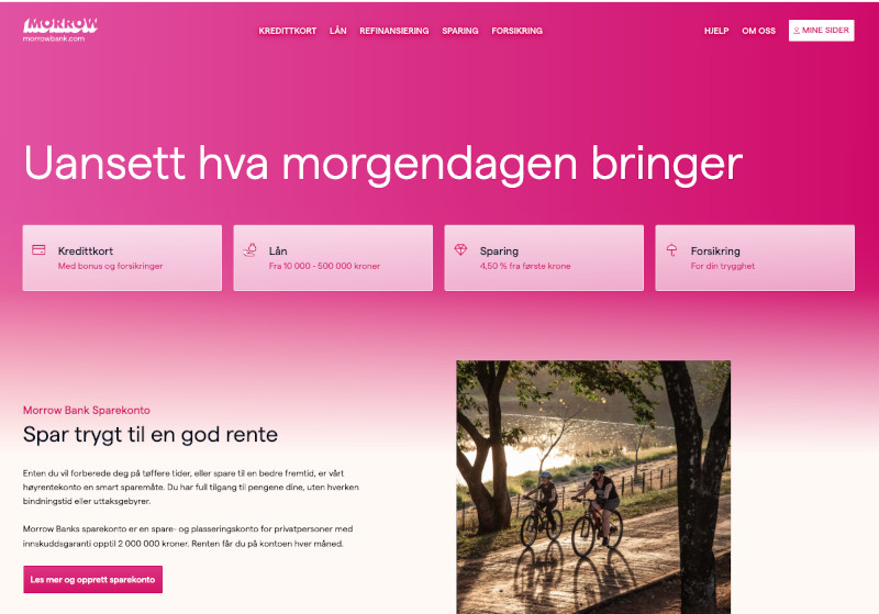 Sparen bij Morrow Bank - Officiële website Noorwegen