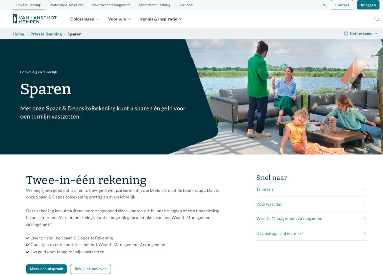 Van Lanschot sparen met spaarrekening en deposito