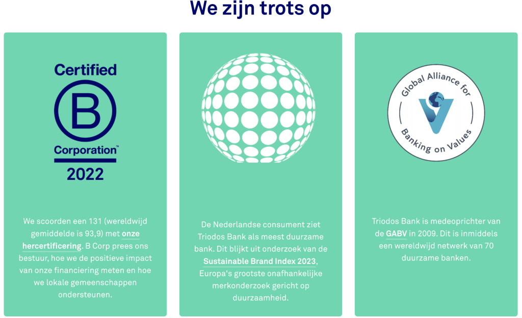 Pluspunten Triodos Zakelijke Spaarrekening
